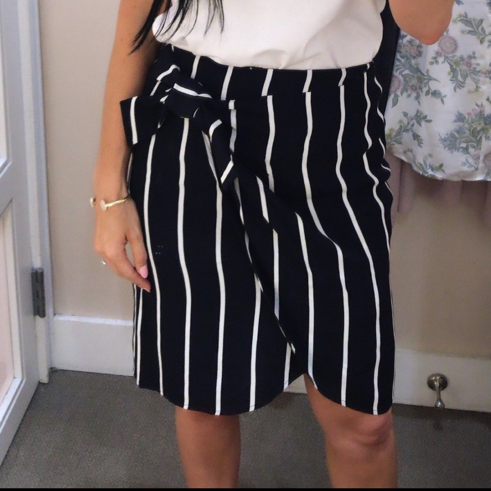 Striped Navy and White LOFT Skirt